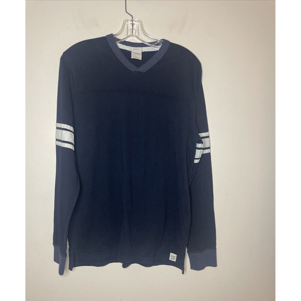 Abercrombie & Fitch Contrast Stripe Long Sleeve Muscle Tee T Shirt Navy Men’s L